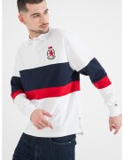 Tommy Hilfiger Bluza polo cu detaliu logo - Rosu/Alb/Bleumarin