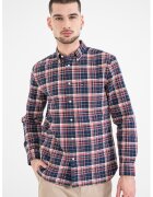 Tommy Hilfiger Camasa din bumbac cu model in carouri - Rosu/Alb murdar/Bleumarin