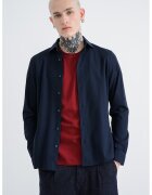 Tommy Hilfiger Camasa uni de bumbac - Albastru ultramarin