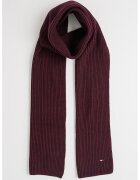 Tommy Hilfiger Fular striat din bumbac si casmir - Visiniu