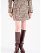 Tommy Hilfiger Fusta mini cu model in carouri - Rosu/Maro taupe