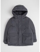 Tommy Hilfiger Geaca cu gluga si buzunare cu clapa - Gri inchis