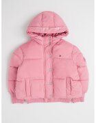Tommy Hilfiger Geaca matlasata cu gluga - Roz deschis