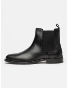 Tommy Hilfiger Ghete Chelsea din piele Corporate - Negru
