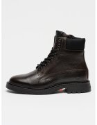 Tommy Hilfiger Ghete din piele si material textil - Maro inchis