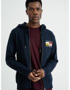 Tommy Hilfiger Hanorac cu fermoar si logo - Bleumarin