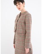 Tommy Hilfiger Jacheta crop din tuid - Rosu/Maro taupe