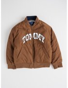 Tommy Hilfiger Jacheta reversibila cu dungi si logo - Alb/Maro deschis