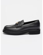 Tommy Hilfiger Pantofi loafer uni de piele - Negru