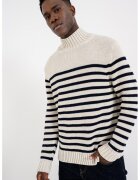Tommy Hilfiger Pulover din bumbac cu dungi - Bej/Bleumarin