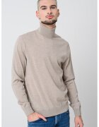 Tommy Hilfiger Pulover din lana cu guler inalt - Bej melange