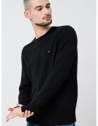 Tommy Hilfiger Pulover din lana cu logo discret - Negru