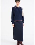 Tommy Hilfiger Pulover polo din amestec de lana si casmir - Bleumarin