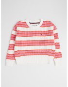 Tommy Hilfiger Pulover tricotat cu model in dungi - Alb/Portocaliu/Roz
