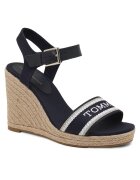 Tommy Hilfiger Sandale tip espadrile cu logo - Bleumarin