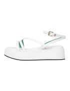 Tommy Hilfiger Sandale wedge de piele - Alb/Verde