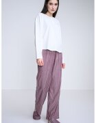 Tommy Hilfiger Set de pijama cu pantaloni lungi - croiala lejera si papuci - Visiniu/Alb murdar