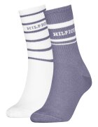 Tommy Hilfiger Set de sosete cu logo si imprimeu - 2 perechi - Alb/Violet prafuit