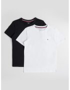 Tommy Hilfiger Set de tricouri din bumbac - 2 piese - Alb/Negru