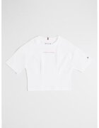 Tommy Hilfiger Tricou crop de bumbac - Alb