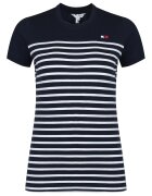 Tommy Hilfiger Tricou Damian Femei Navy si Alb - Alb/Bleumarin