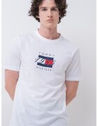 Tommy Hilfiger Tricou din bumbac cu detaliu logo pe piept - Alb