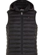 Tommy Hilfiger Vesta usoara matlasata cu gluga - Negru