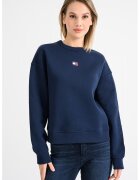 Tommy Jeans Bluza de trening cu decolteu la baza gatului si logo discret - Bleumarin