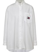 Tommy Jeans Camasa supradimensionata de bumbac organic - Alb