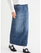 Tommy Jeans Fusta maxi de denim Layla - Albastru melange
