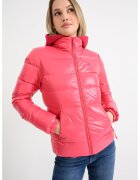 Tommy Jeans Geaca matlasata cu buzunare laterale cu fermoar - Roz aprins