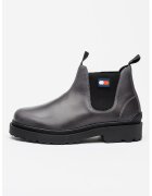 Tommy Jeans Ghete Chelsea din piele - Gri inchis