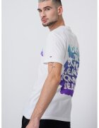 Tommy Jeans Tricou de bumbac cu decolteu la baza gatului - Alb