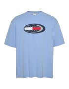 Tommy Jeans Tricou din bumbac cu imprimeu logo - Albastru deschis