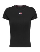 Tommy Jeans Tricou slim fit striat - Negru