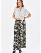Top Secret Pantaloni cu model - croiala ampla si buzunare laterale - Negru/Crem