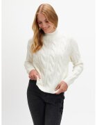 Top Secret Pulover cu guler inalt si design cu torsade - Alb