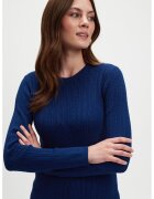Top Secret Pulover slim fit cu torsade - Albastru indigo