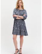 Top Secret Rochie cu model si maneci bufante - Alb/Albastru prafuit