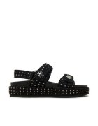 Tory Burch Sandale dama - piele naturala - Negru/Argintiu