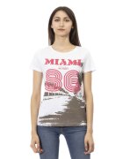 Trussardi Tricou slim-fit cu design si decolteu rotund - Alb