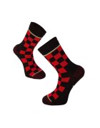 Try To Fly Sosete bumbac - Active Lifestyle Socks Squares Rosu Negru