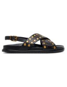Twinset Sandale dama - Nero 00006 - piele naturala - negru