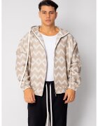 uFIT Hanorac cu fermoar si gluga Oversized 18926 - Bej