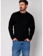 uFIT Pulover din mix de lana cu efect de rupturi Black New 19032 - Negru