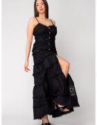 uFIT Rochie lunga cu nasturi si broderie Black 16351 - Negru