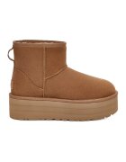 UGG Ghete flatform rezistente la apa din piele intoarsa Classic Mini - Caramel