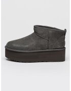 UGG Ghete slip-on de piele intoarsa Classic Ultra Mini - Gri carbune