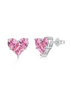 UNA VIDA Cercei Valentine's Argint - Inimoara Roz