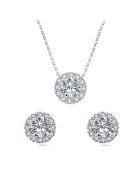 UNA VIDA Set Colier si Cercei Magic Diamond cu Moissanite - Argint 925